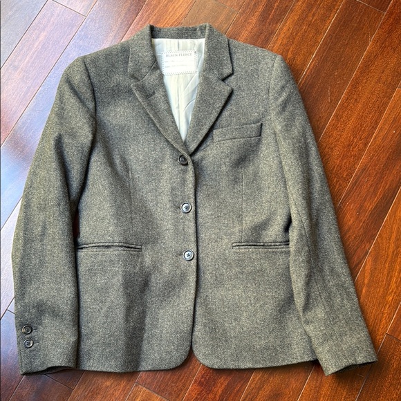 Herringbone Wool Blazer with Notched Lapels - Gorgeous - Picture 1 of 11
